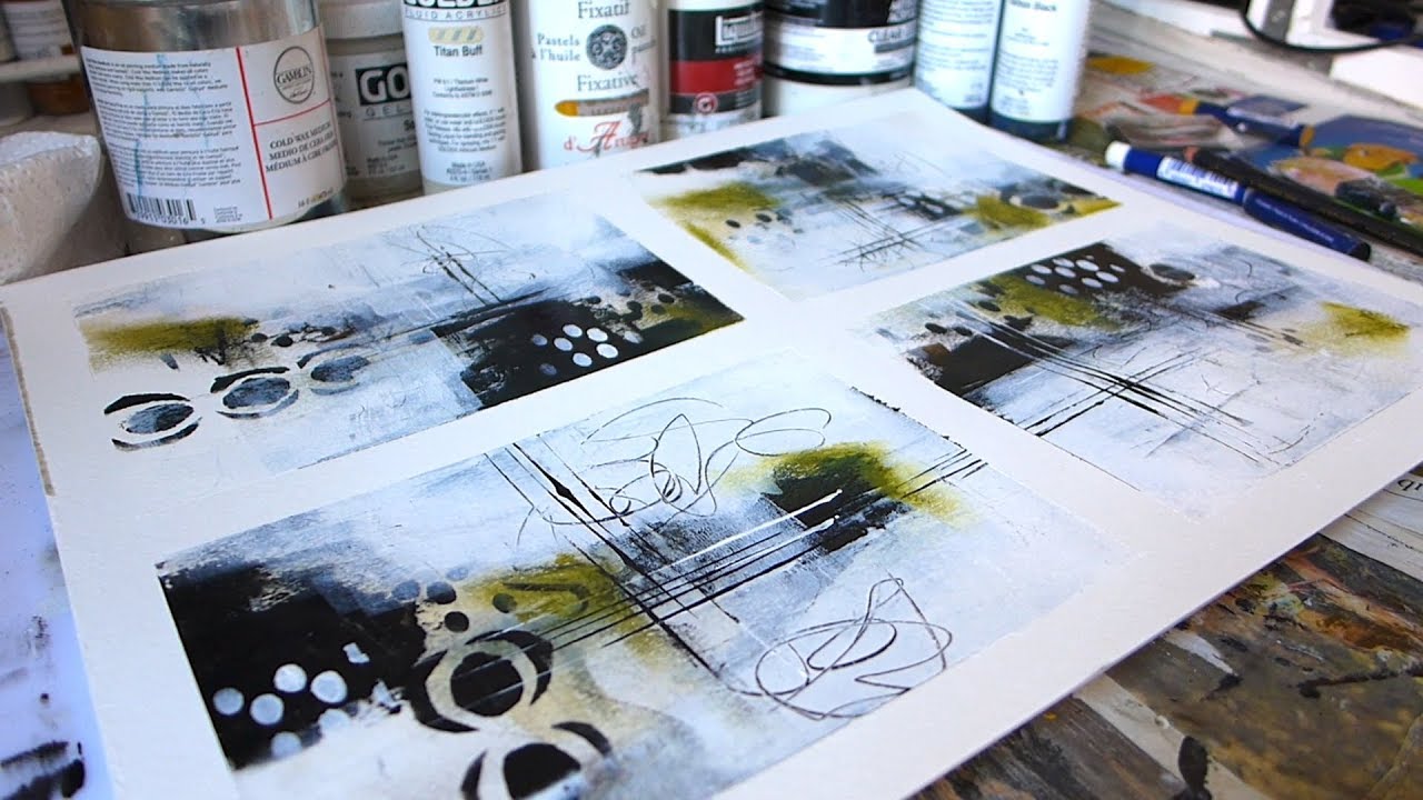 Abstract art mark making #2 | DIY stencils