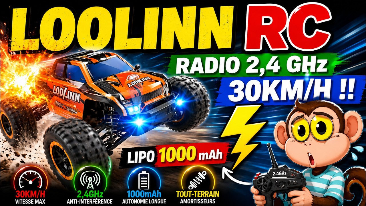 Test voiture rc radiocommand&eacute;e Loolinn Ravage radio RC car lipo battery &eacute;lectronique radio