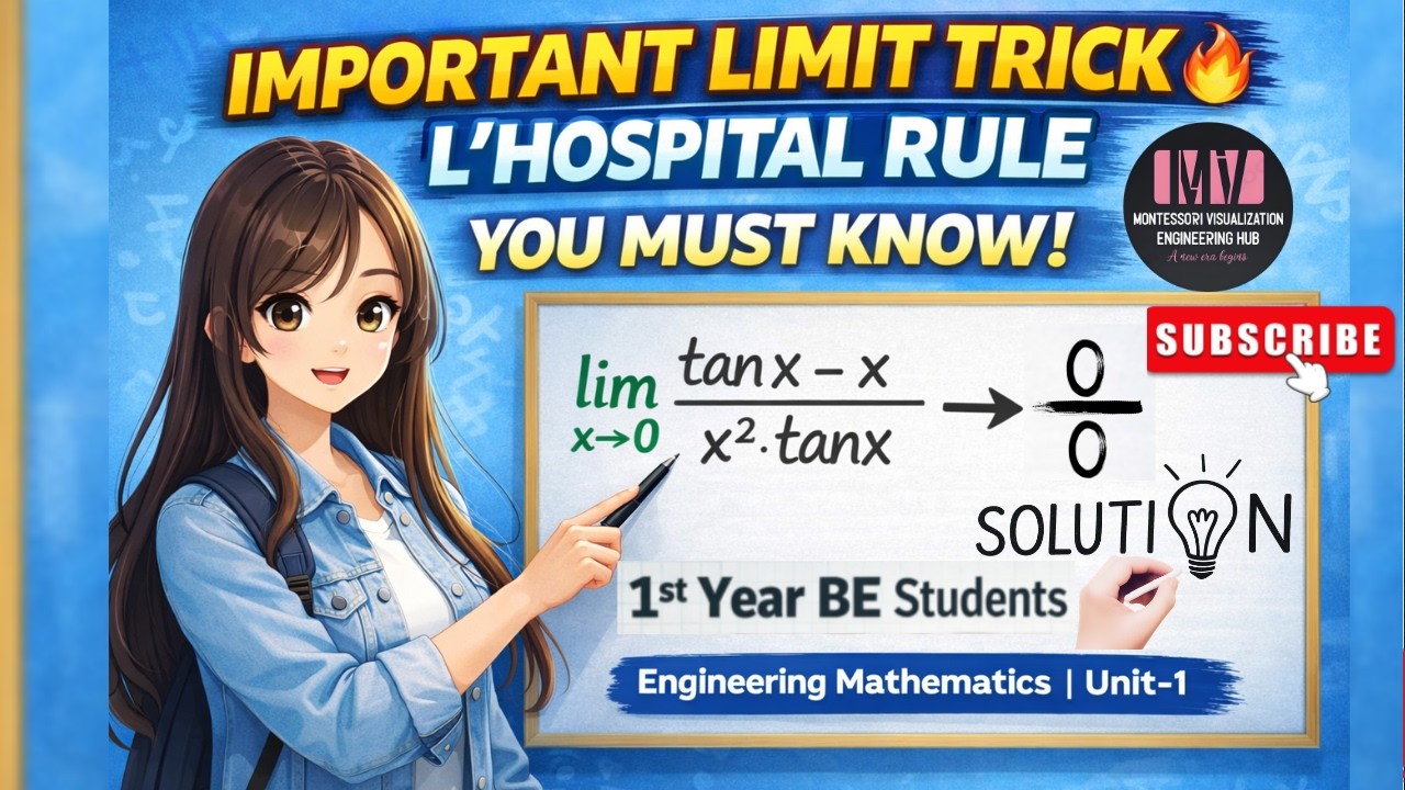 BE 1st Semester students and topic is Complete L’Hospital Rule PYQ Solution