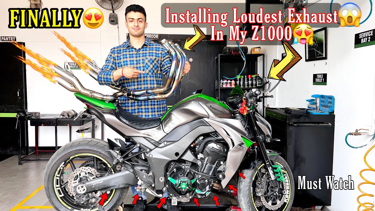 Papa Ne Kiya New Exhaust Gift For My Superbike Z1000 & Loudest Exhaust Sound & Crazy Public Reaction