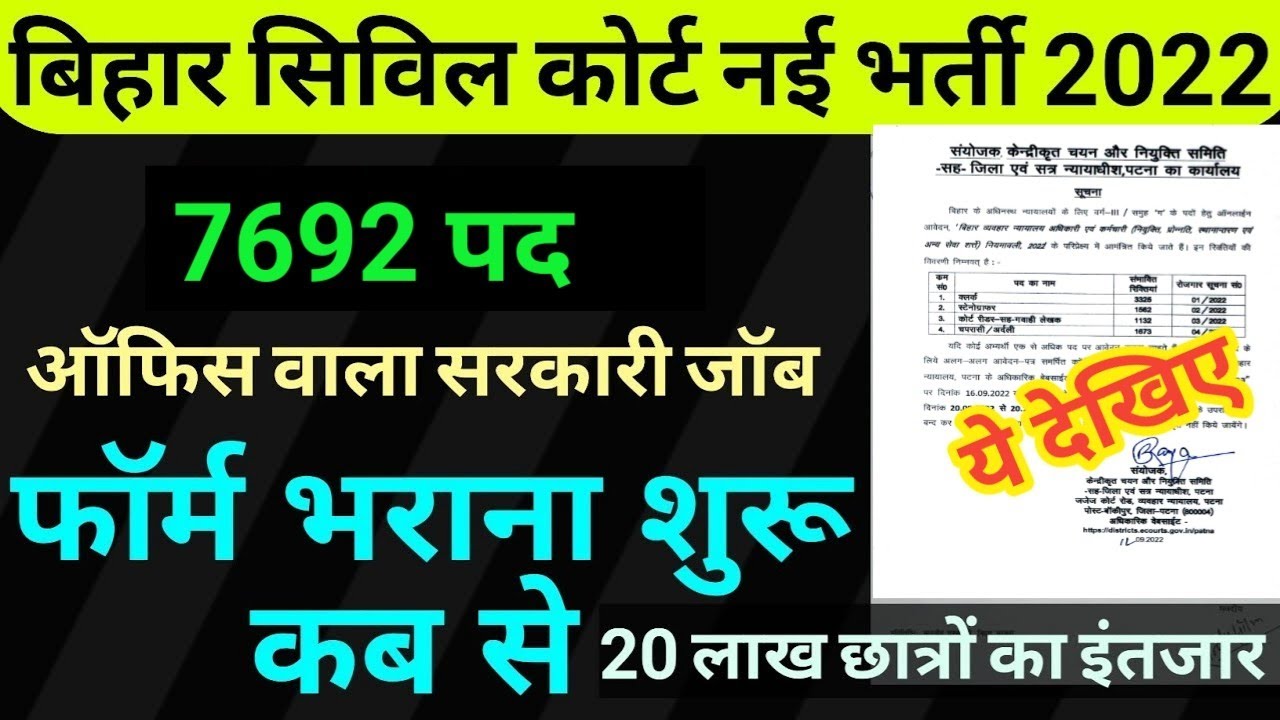 Bumper recruitment in Bihar. Patna Civil Court New Vacancy 2022|| Bihar Civil Court New Vacancy 2022