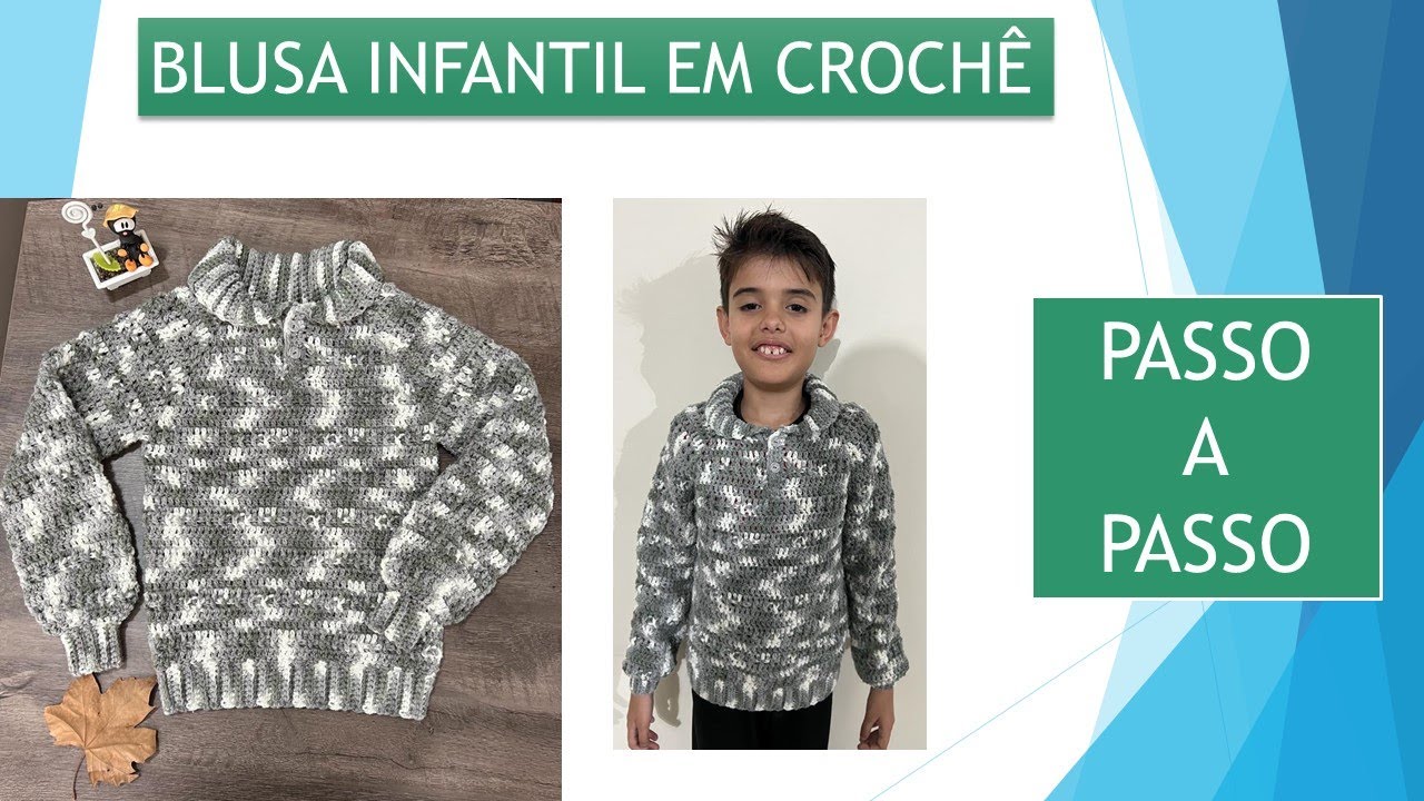 Blusa infantil em crochê | Adriana Crochê #crochet #blusainfantil #blusafácilcrochê #blusadecroche