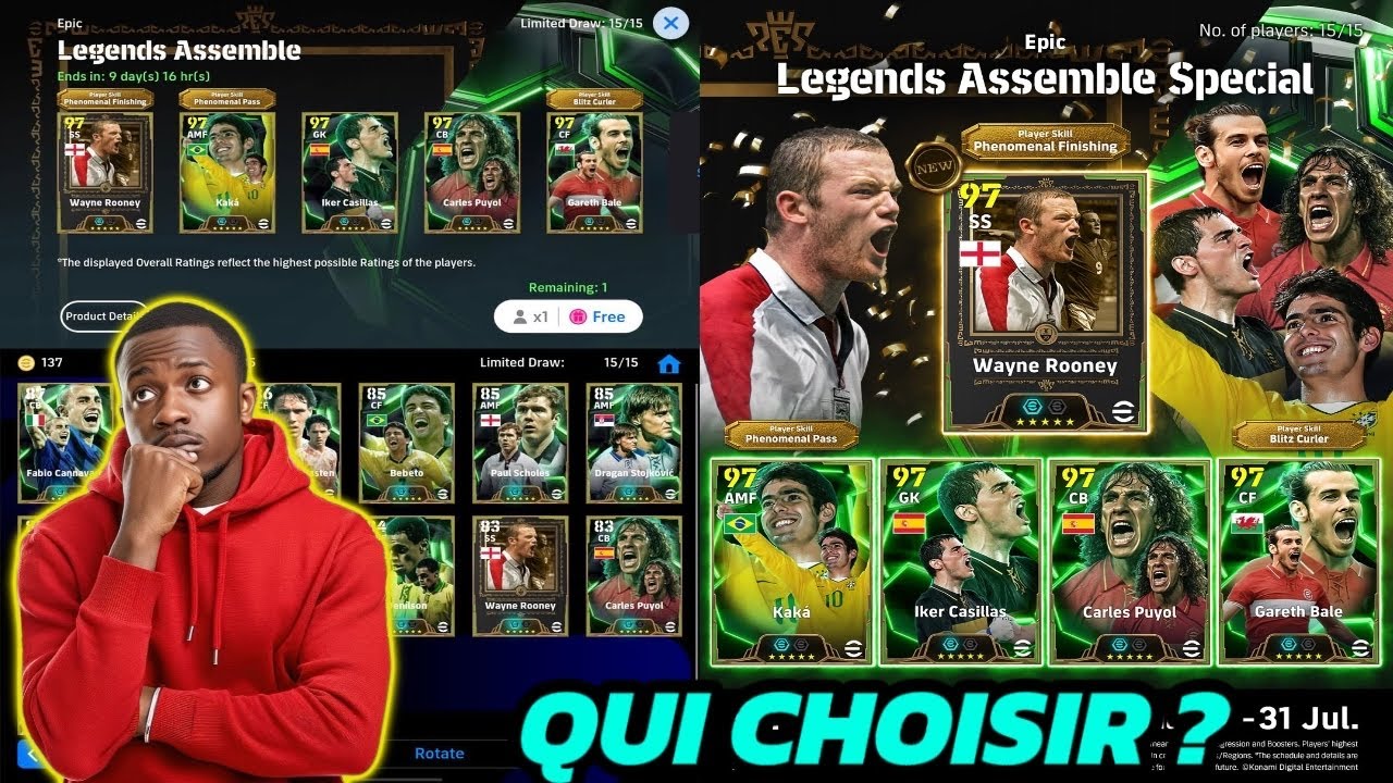 QUI CHOISIR SUR LES JOUEURS ASSEMBLE SPECIAL SUR EFOOTBALL ? || Le meilleur choix des cartes Légends