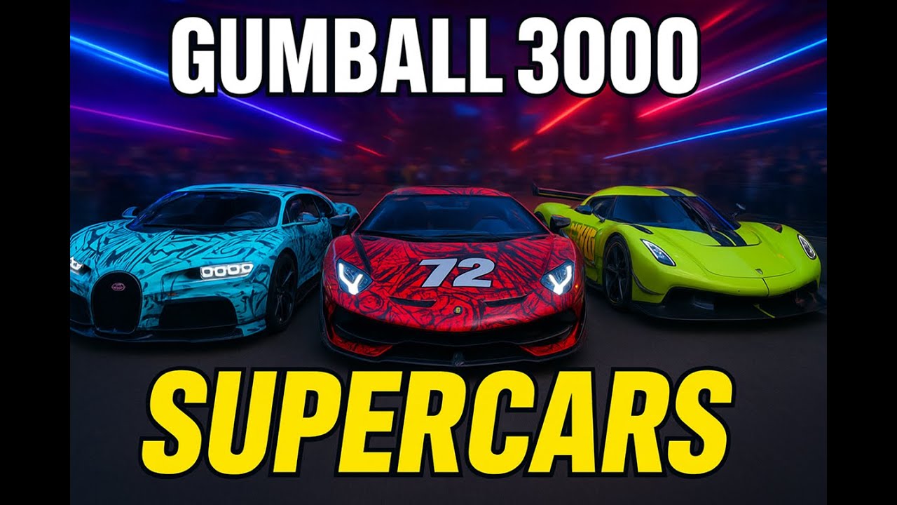 Gumball 3000 Supercars – Ferrari, Lamborghini, Bugatti & More!