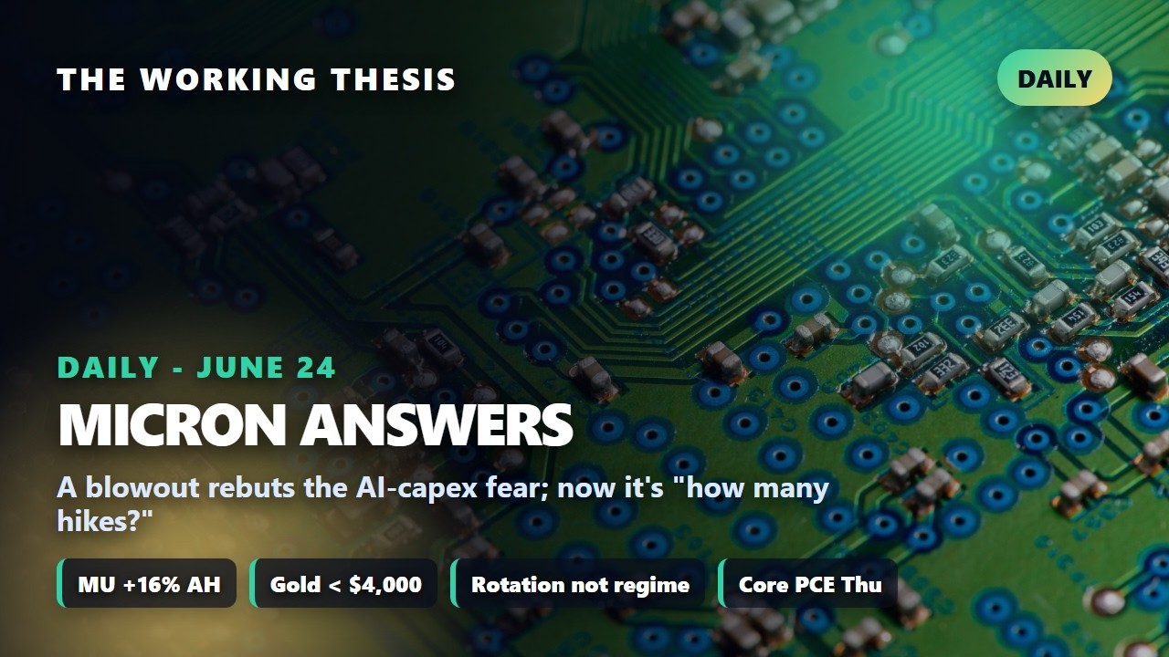 Micron Answers the AI-Capex Question &mdash; and the Worry Shifts to 