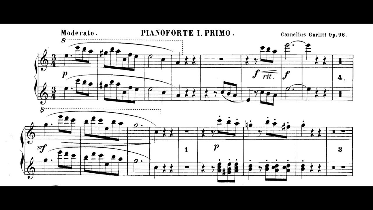 Cornelius Gurlitt - Sérénade, Op.96 (for 2 Pianos/8 Hands)