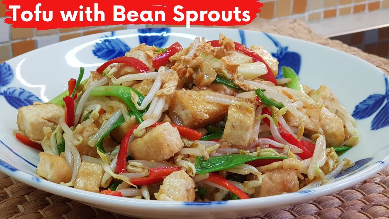 Stir Fry Tofu with Bean Sprouts: Hard Tofu Recipe