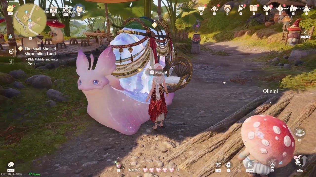 Infinity Nikki 2.0 The Snail-Shelled Shroomling Land Ride Whirly and enter Spira Wear the Purifying