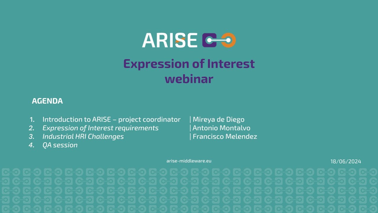 ARISE expression of Interest - Info webinar