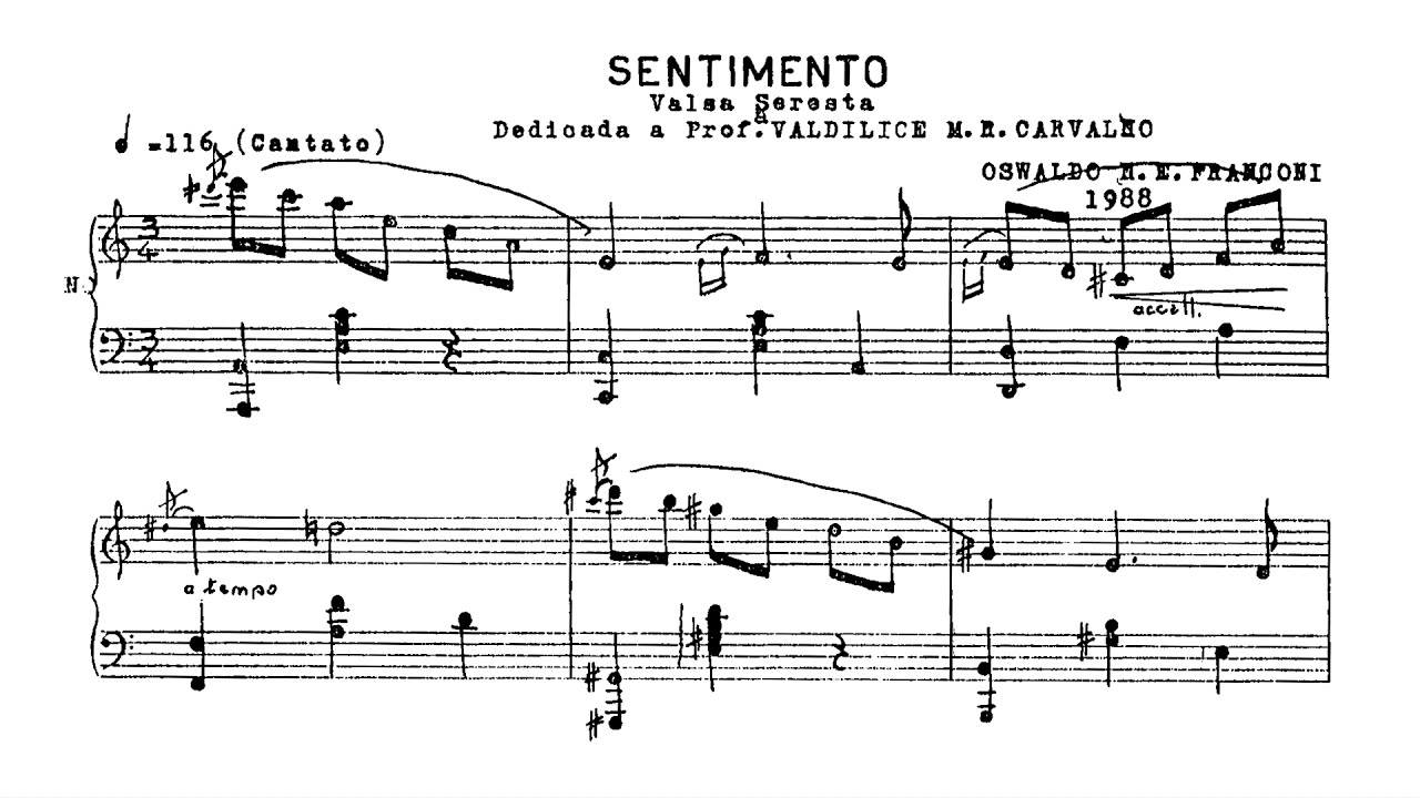 Oswaldo Franconi - Sentimento (Valdilice de Carvalho, piano)