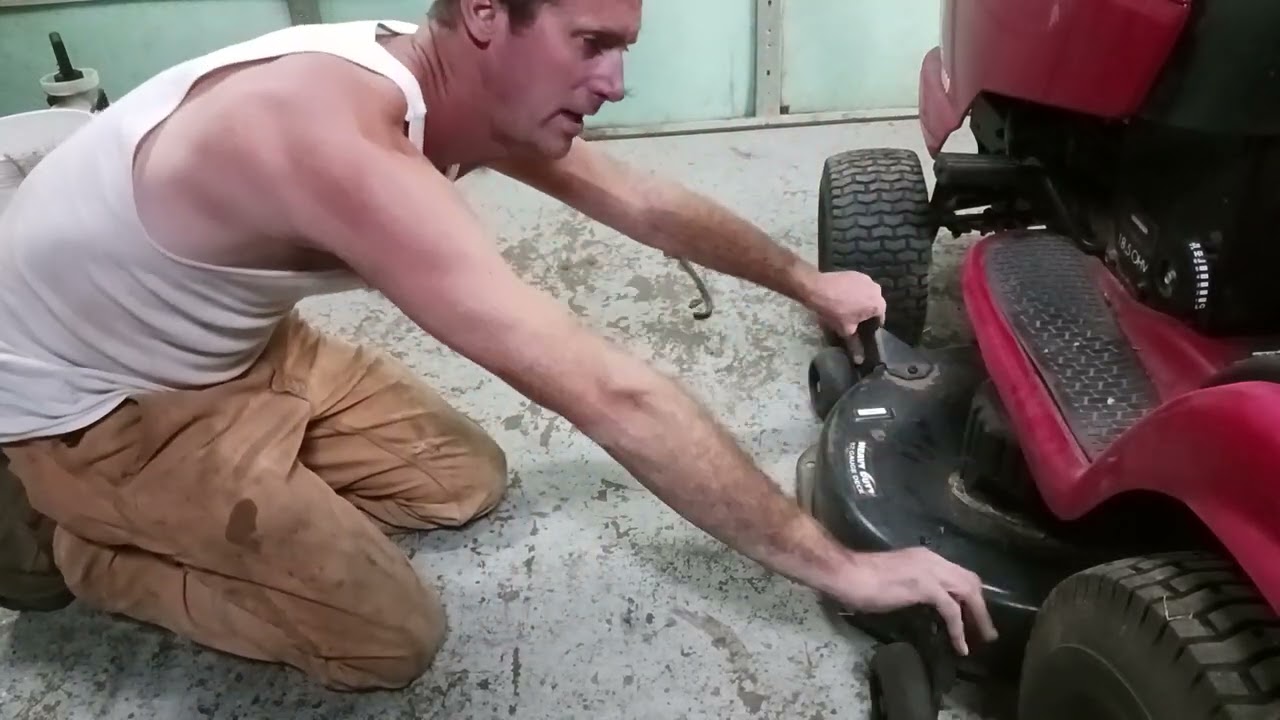 how to take mower deck belt off and put another one on Craftsman dyt 4000 42-inch deck year 2004 pto