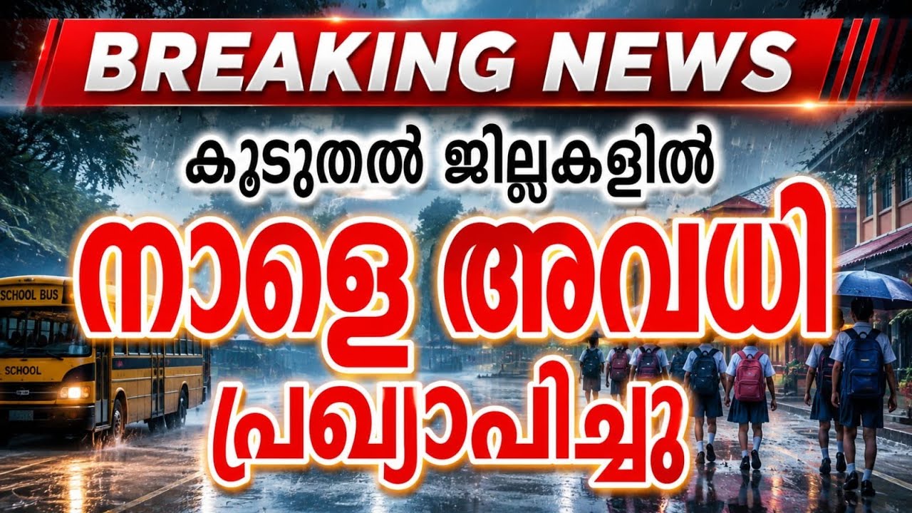 🚨 Breaking News | Holiday Declared for More Districts Tomorrow | Kerala #SchoolHolidayLatestNews