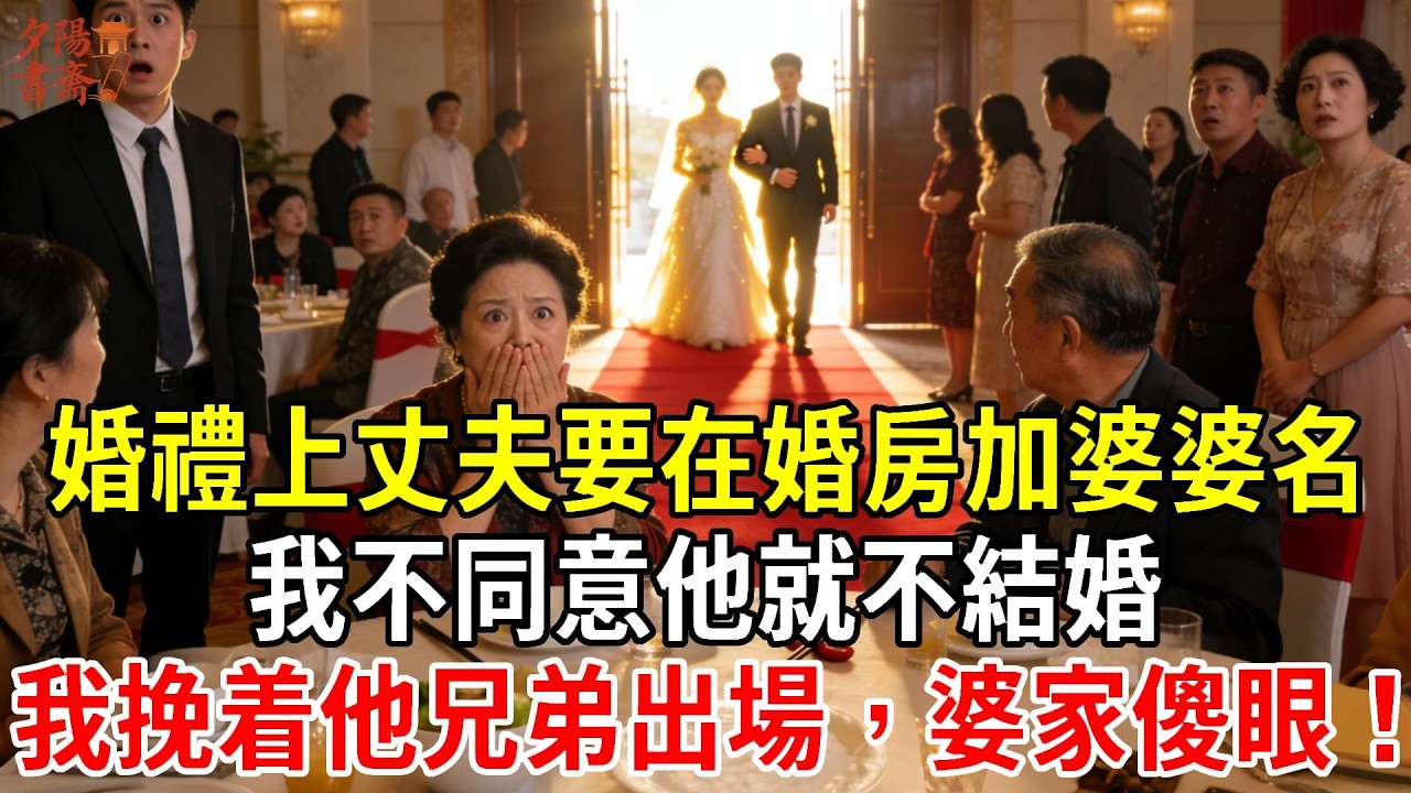 婚禮上丈夫要在婚房加婆婆名，我不同意他就不結婚！我笑笑挽着他兄弟出場，婆家傻眼！#為人處世#經驗#情感故事#戀愛#情感#婚姻#人生感悟