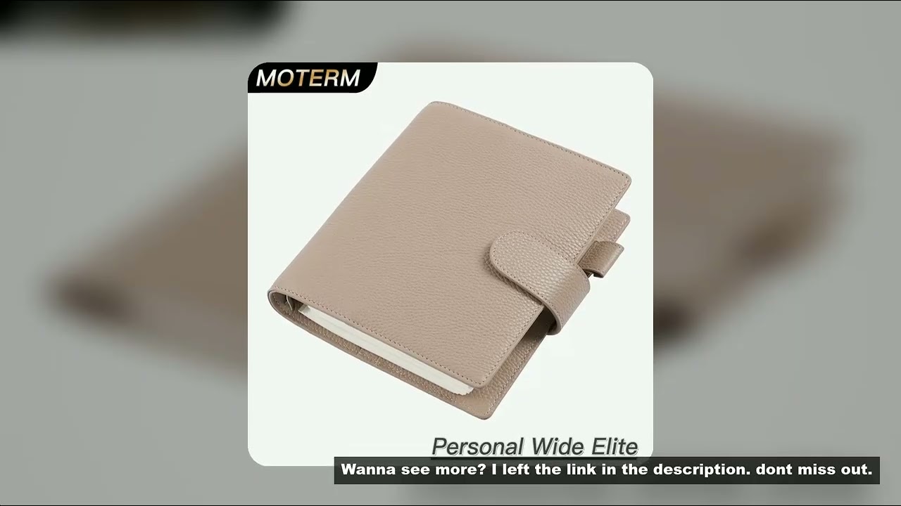 Moterm Elite Rings Planner Personal Wide Size without Big Back Pocket Pebbled Leather Notebook with