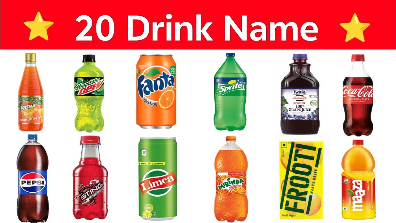 Cold Drinks Name | Learn Colddrinks name in English with pictures |