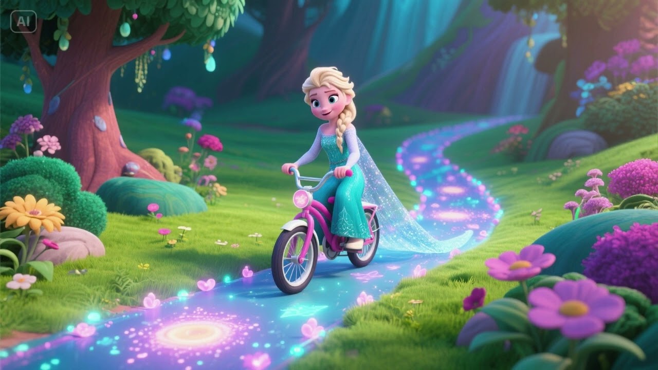 Elsa and the Magical Pedal Path 2 | Frozen Bicycle Adventure Song for Kids