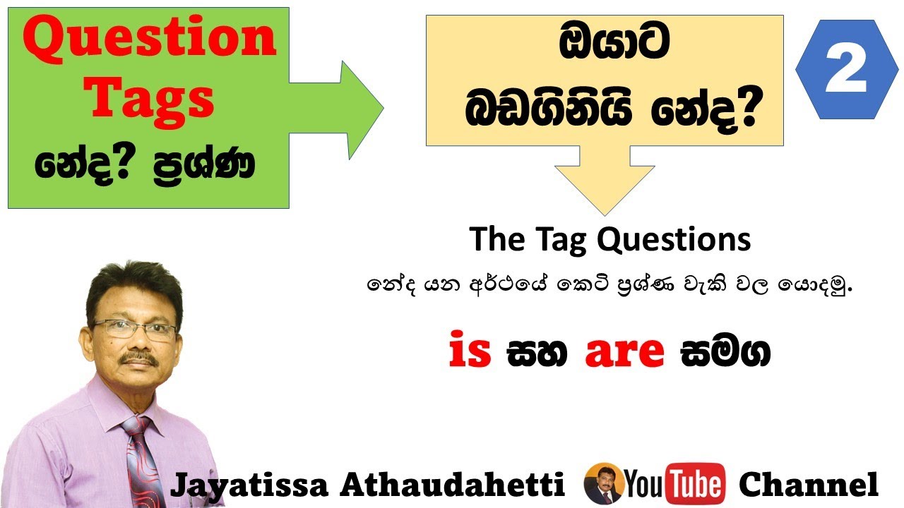 Question Tags with is are | English for daily use Jayatissa Athaudahetti නේද? යන අර්ථයේ කෙටි ප්‍රශ්ණ