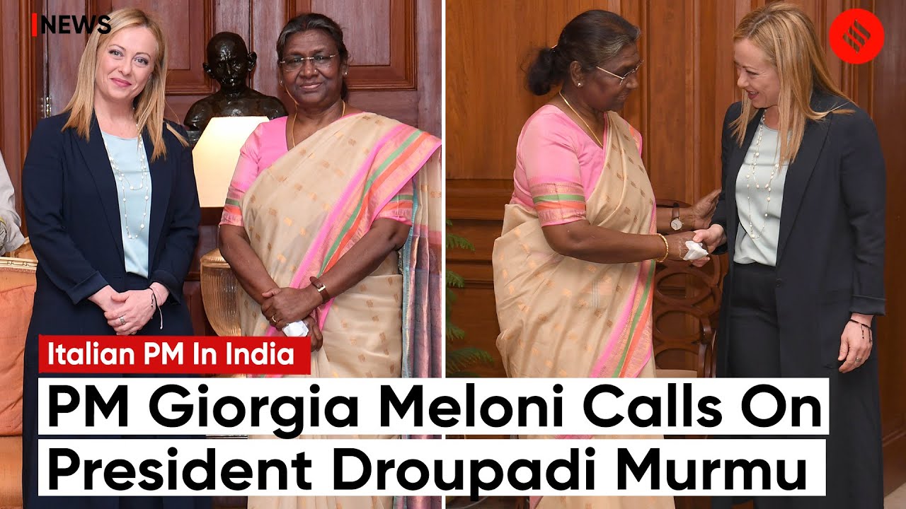 Italian PM Giorgia Meloni Called On President Droupadi Murmu At Rashtrapati Bhawan