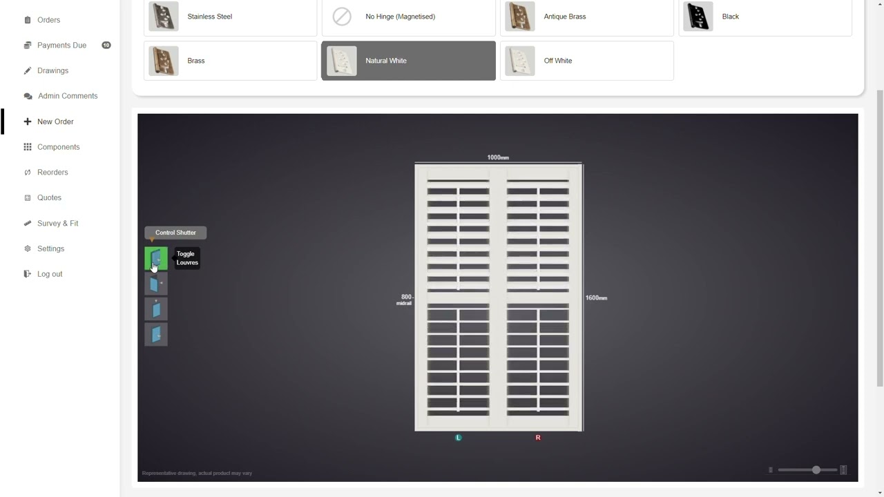 How to order Standard Shutters