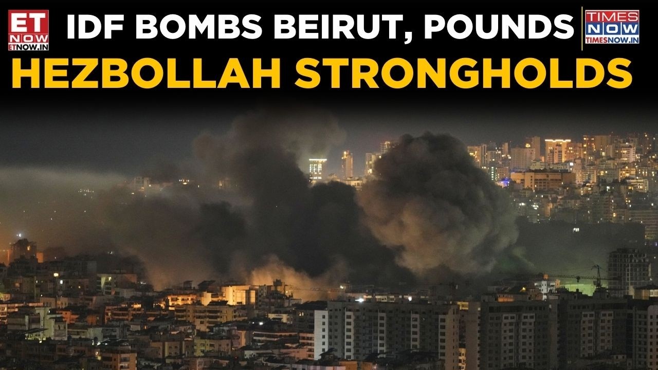 IDF Bombs Beirut, Pounds Hezbollah Strongholds: Huge Explosion| Apartment Inside Hotel In Flames