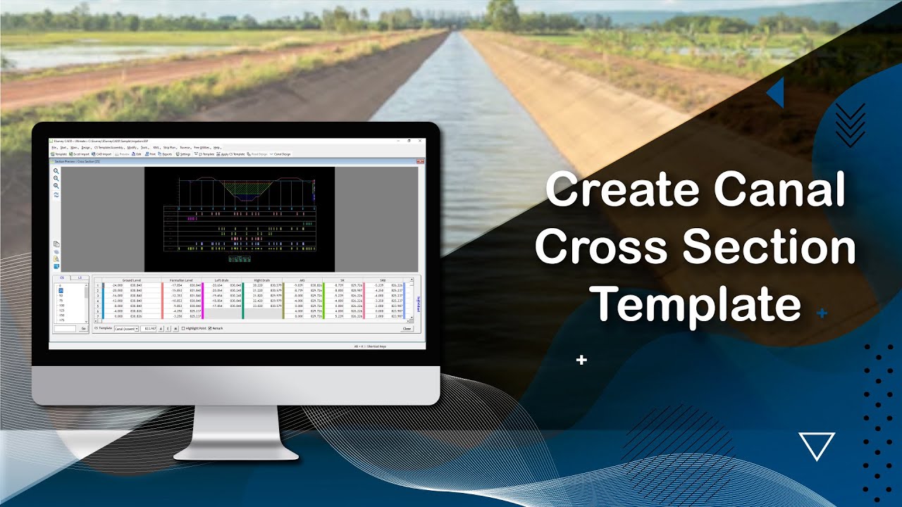 Irrigation Canal Cross Section Profile