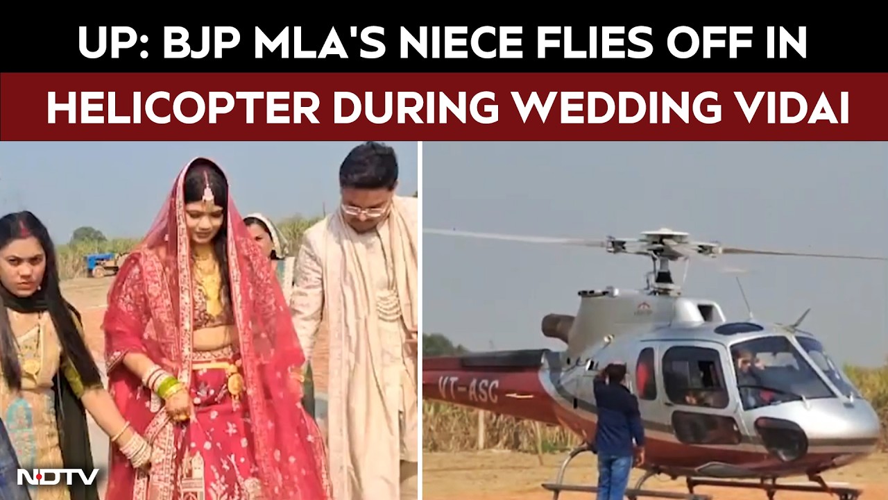 BJP MLA&rsquo;s Niece Departs In Helicopter During Wedding Vidai, Video Goes Viral