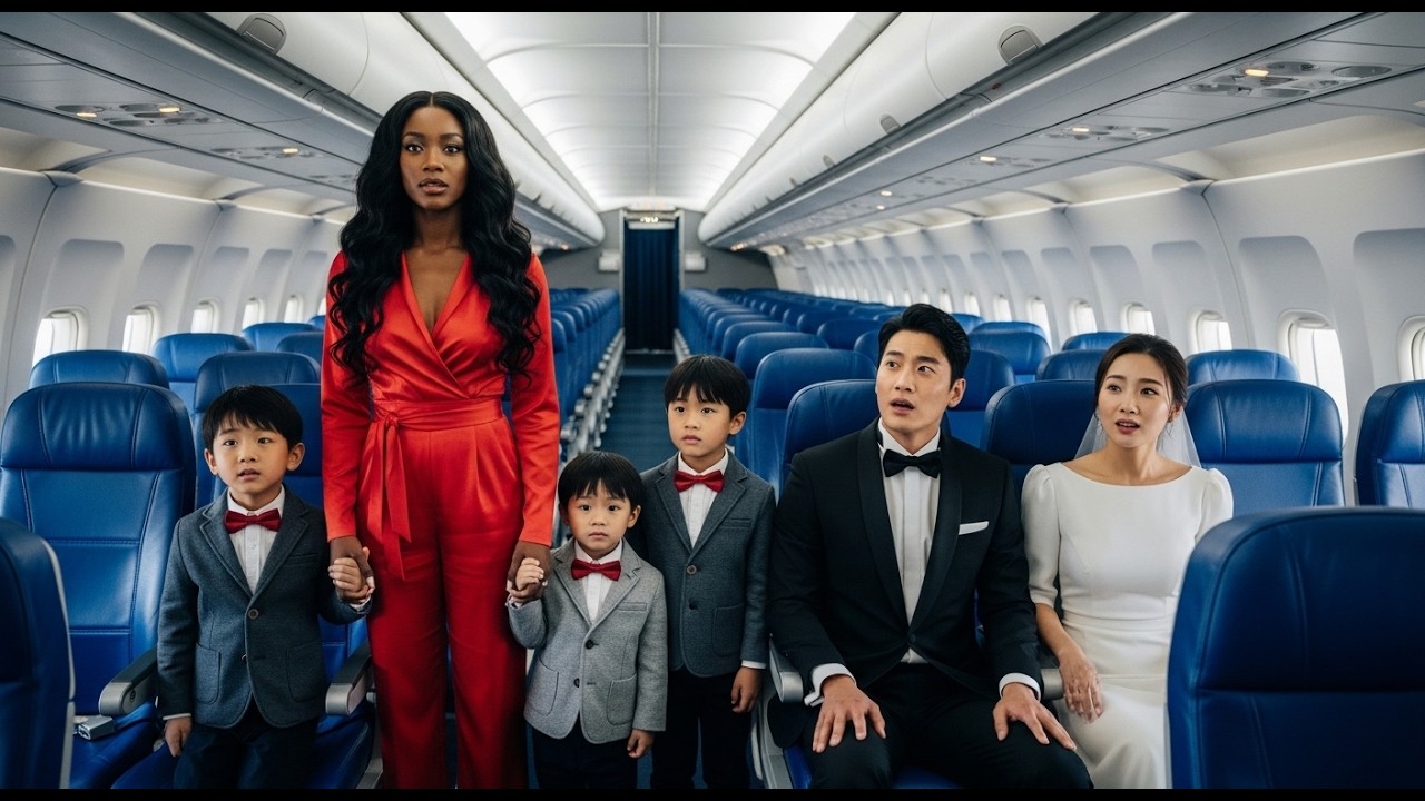 396. On a private jet with his fiancée, the Korean mafia boss froze seeing his ex with triplets lik