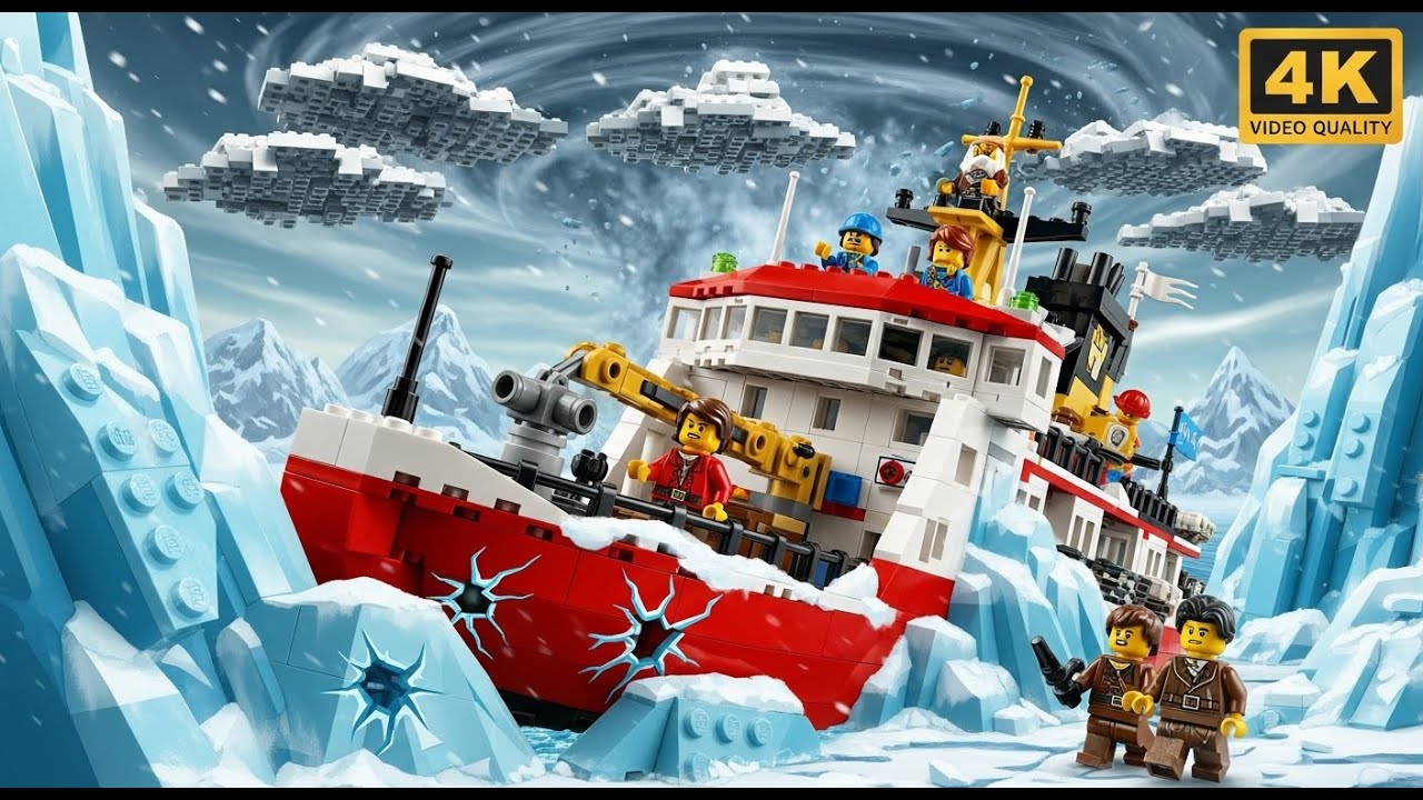 LEGO City Icebreaker Ship Stuck in Frozen Sea! 🚢❄️🛑