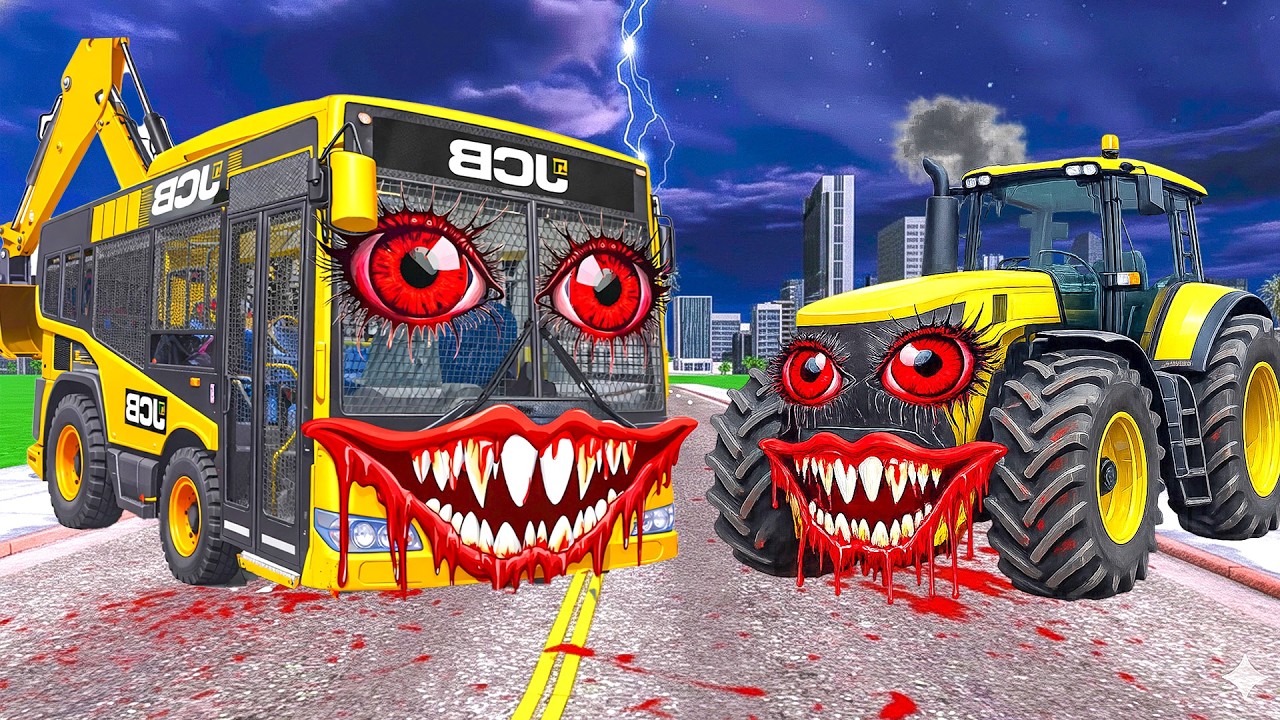 JCB Bus Vs Tractor in Indian Bikes Driving 3d