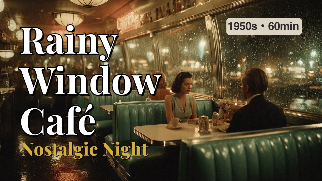 Rainy Night Café Jazz – Quiet Retro Café | 60min • for Reading & Relax (1950s)