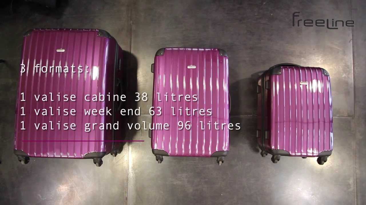 Set 3 bagages avec p&egrave;se-valise int&eacute;gr&eacute; FREELINE SE199