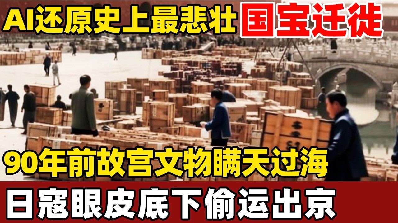 AI还原史上最悲壮国宝迁徙，90年前故宫文物瞒天过海，日寇眼皮底下偷运出京！ 【考古秘闻】
