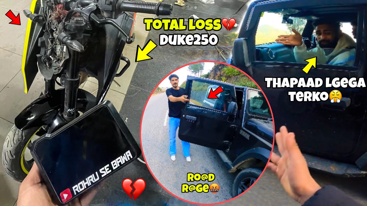 @rohrusebawa ka hua Deadly Accident 😭|| Extreme Road Rage 😡|| Duke250 Total Loss 💔