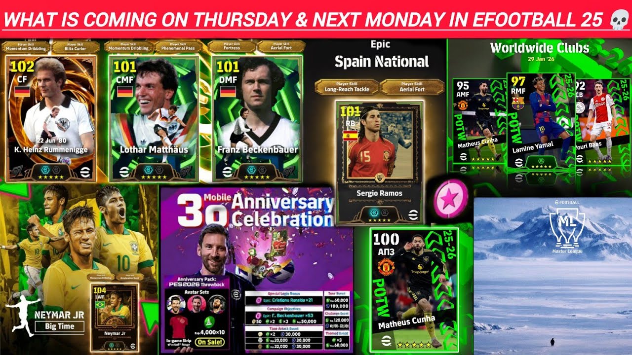 NEW CAMPAIGN 🥶Upcoming Thursday & Next Monday in efootball New Legends 💀 Free Coins eFootball 2026