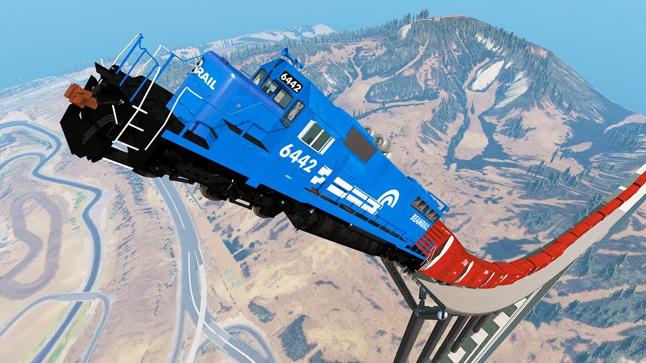 Epic High Speed Long Train Jumps - Beamng Drive | DancingCars