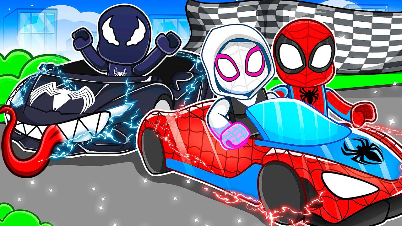 SPIDERMAN CAR. vs. VENOM CAR in Roblox Driving Empire!