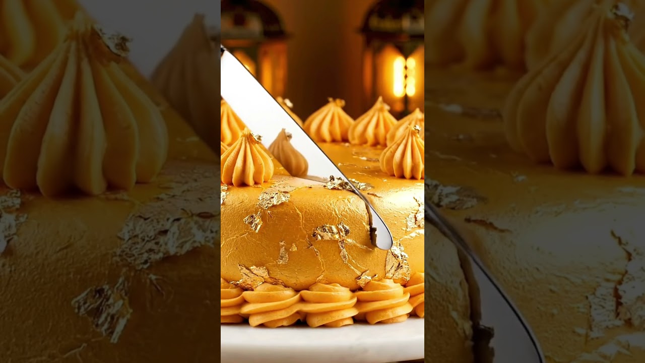 Saudi Arabia&rsquo;s Royal Gem Cake ✨ | Golden Layers & Saffron Cream | Luxury ASMR Cutting&rdquo;