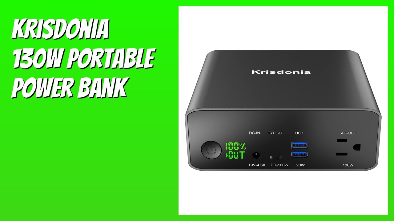 REVIEW (2026): Krisdonia 130W Portable Power Bank. Features