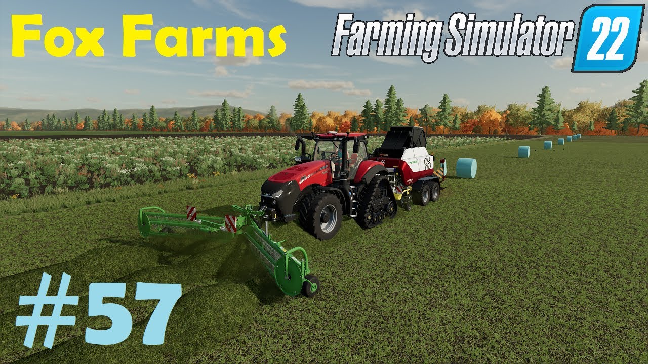 LS22 Fox Farms #57 autonomes Rundballen pressen & wickeln mit Helfer / Farming Simulator 22