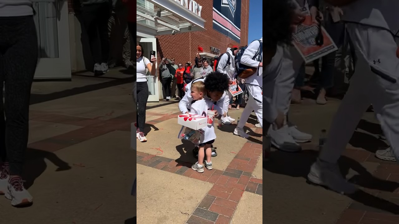 Aden Holloway giving little man some love at Reverse Tiger Walk as Auburn heads to Spokane #Shorts