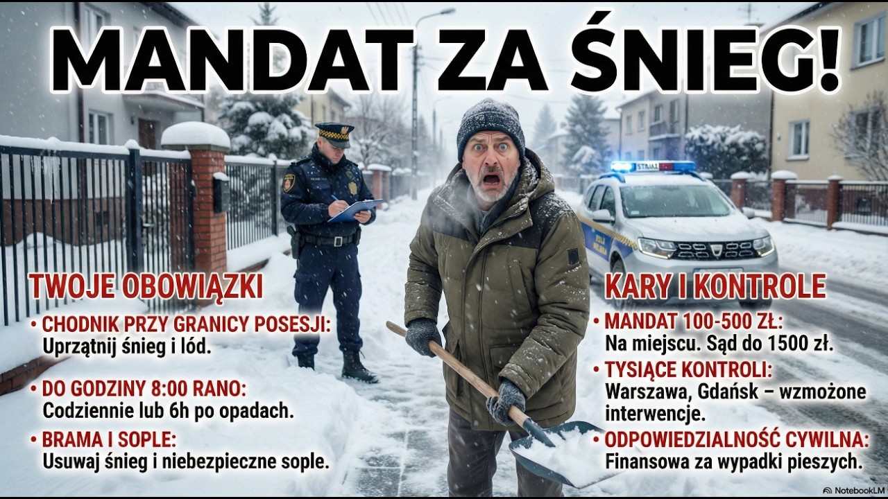 Mandaty za braki odśnieżania przed domem chodnika ?!