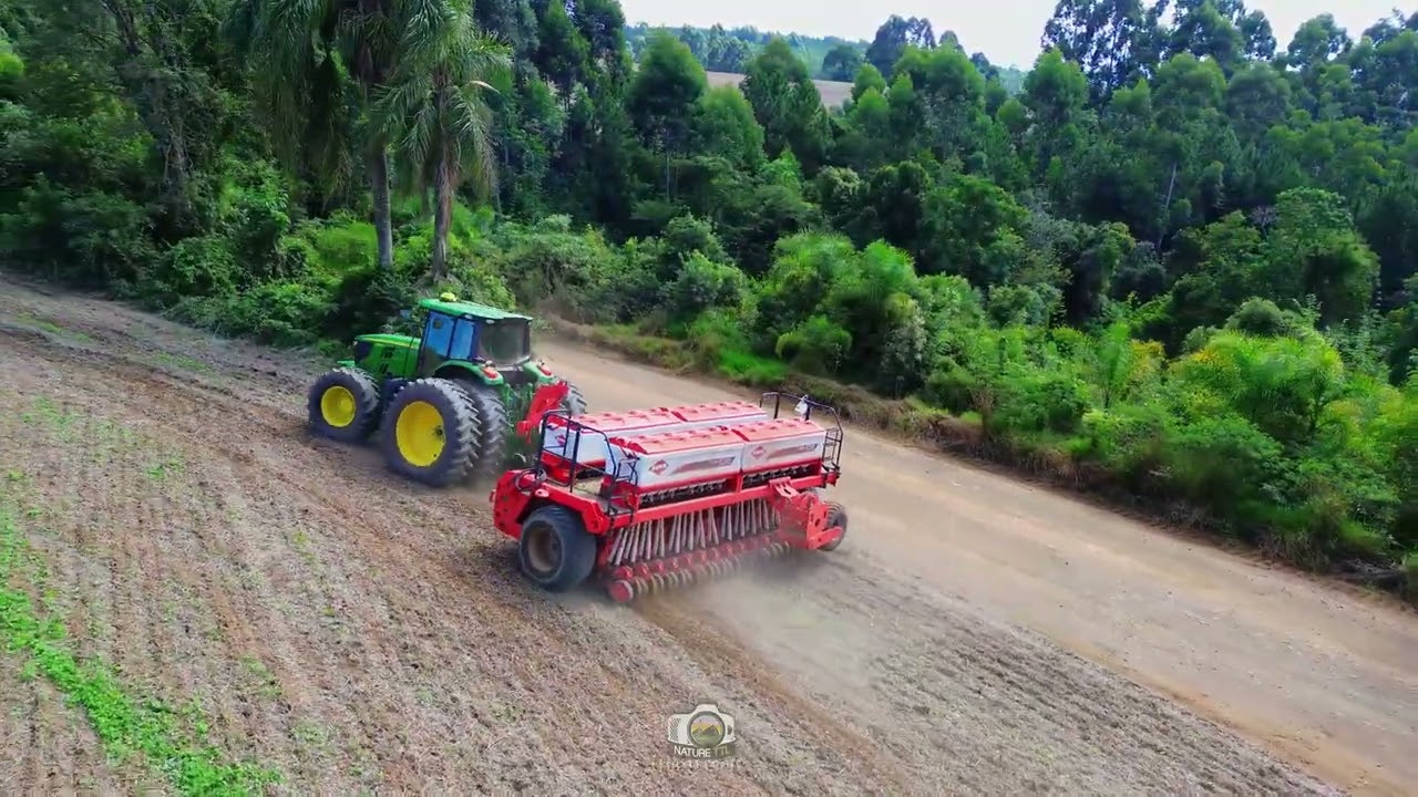 John deere 6210M no plantio de aveia