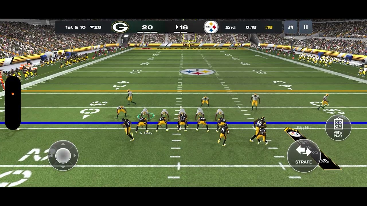 Packers vs Steelers in madden NFL 26 mobile on Monday march 9 of 2026 