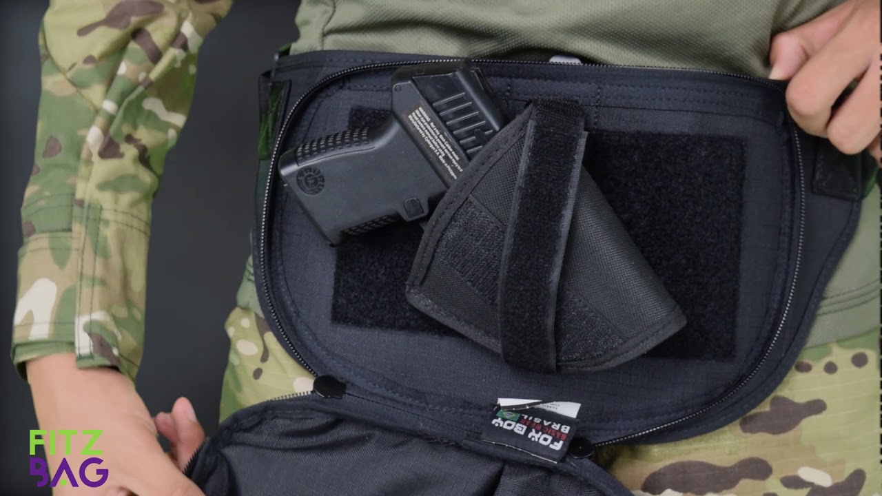Pochete Tática Militar Com Coldre Interno Velado Saque Rápido