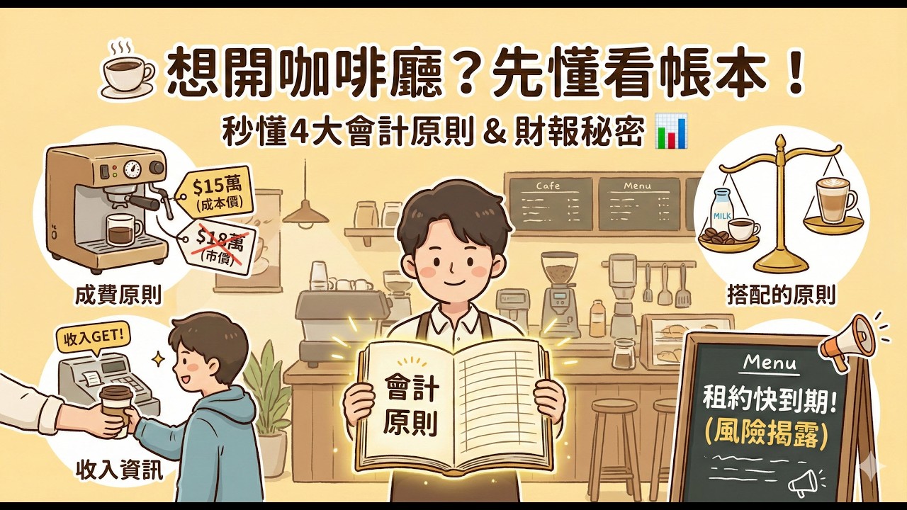 ☕️ 想開咖啡廳？先搞懂帳本！用一間店秒懂「會計四大原則」與財報秘密 📊