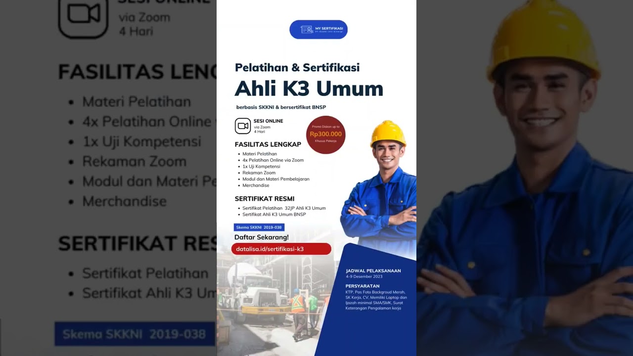 Alur Pelaksanaan Program pelatihan & Sertifikasi BNSP Ahli K3 Umum #k3 #hse #sertifikasi #bnsp