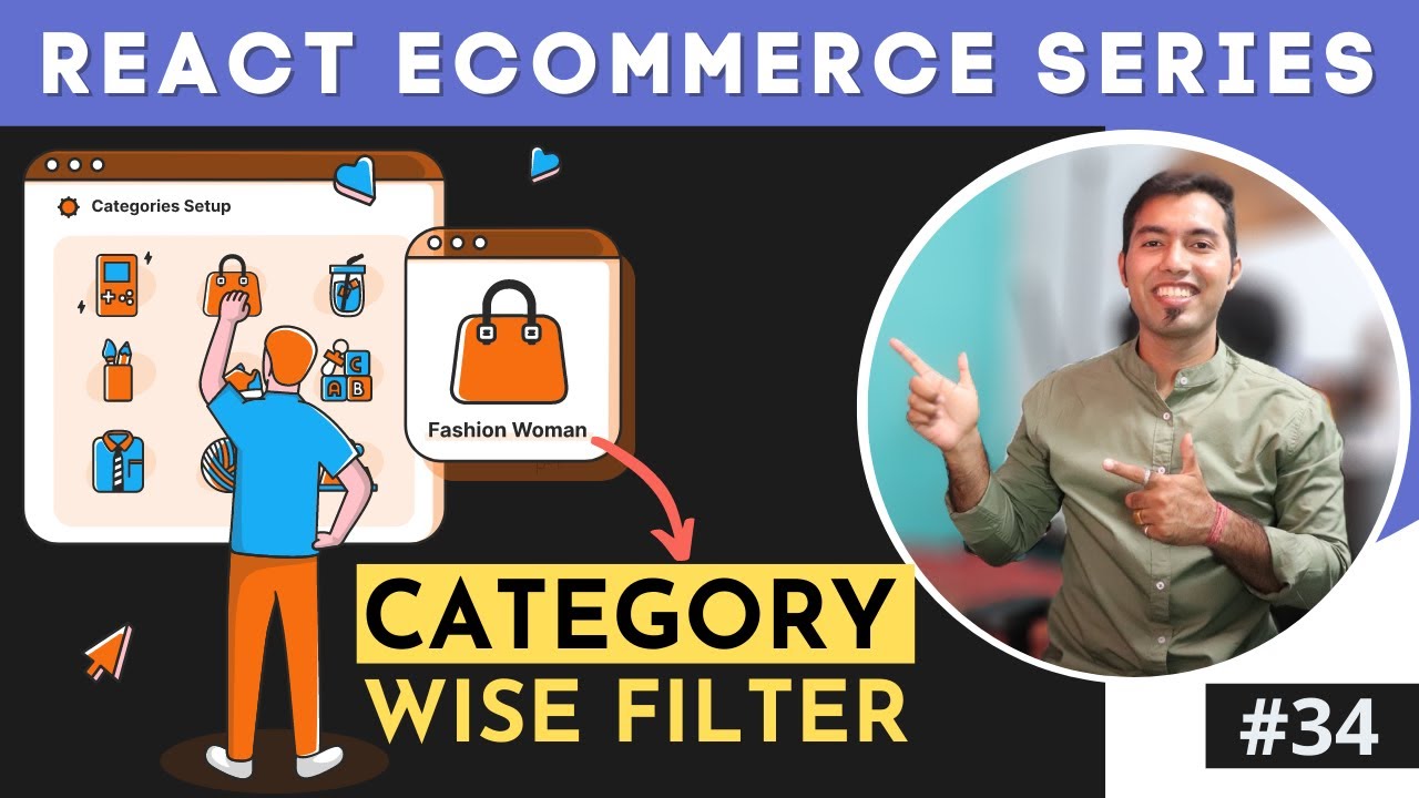 React Ecommerce Website #34: Code Category Filter in React JS in Hindi || P-1