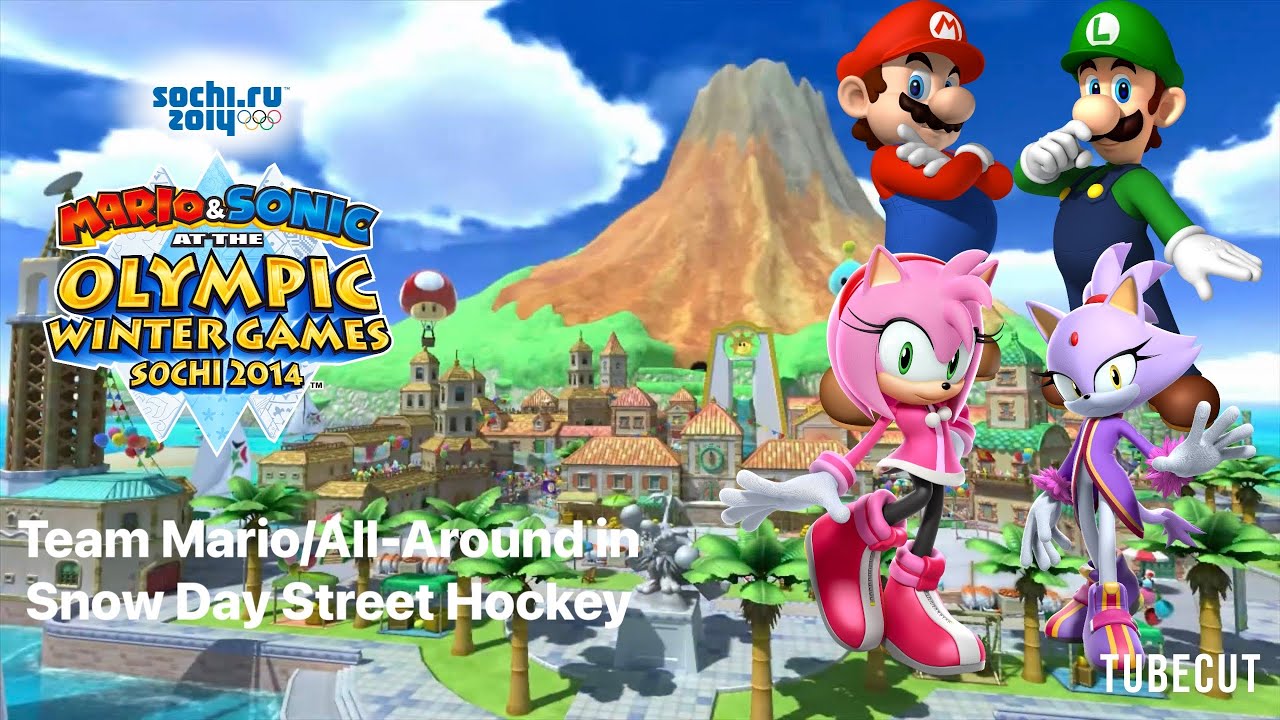 Mario & Sonic at the Sochi 2014 Olympic Winter Games Snow Day Street Hockey (Team Mario/All-Around)