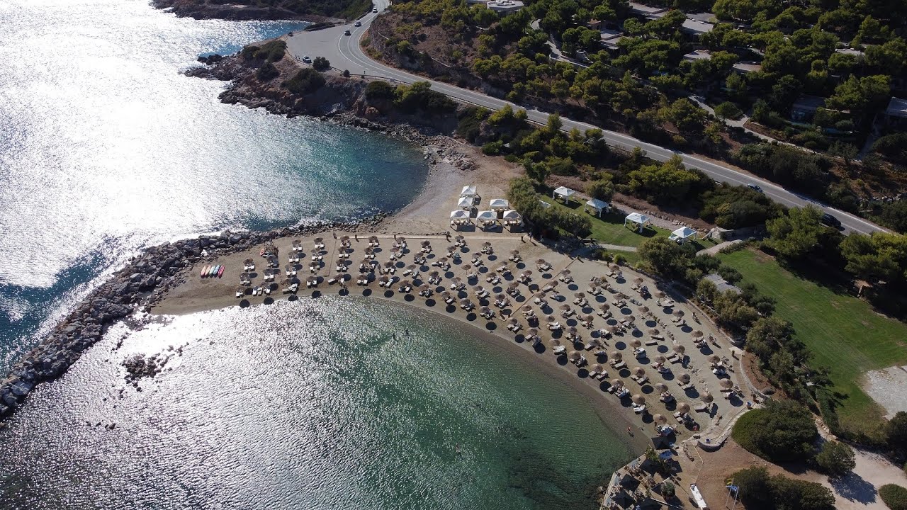 Παραλία ΚΑΠΕ και περιοχή Σουνίου από ψηλά - Athens Riviera: KAPE beach to Cape Sounion from above