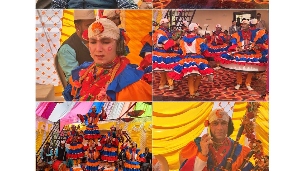 चमाली की फेमस छलिया दल की अद्भुत प्रस्तुति शानदार करतबों का आनंद लेते बाराती।